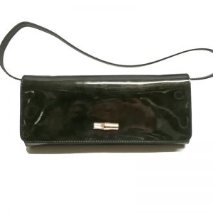 Longchamp – Clutch Bag Pelle Roseau Antracite