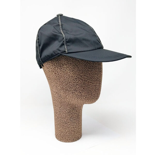 Borbonese - Cappello Nylon Pile Rifiniture OP Nero